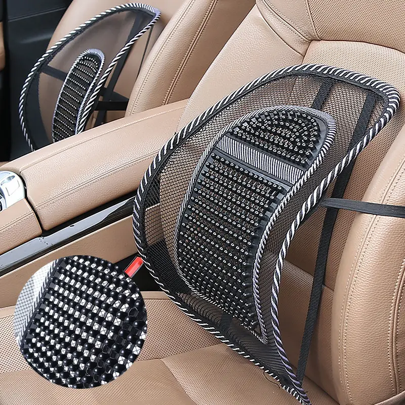 Rectangle Polyester Lumbar Support Seat Cushion with Breathable Mesh, Adjustable Straps, Metallic Studs - Non-Textile Materials, No-Foam, Ergonomic Posture Corrector, Universally Applicable for Corvettes, Office Chairs - Car Interior Accessories