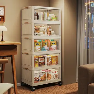 Foldable Storage Box 1/4/5 Layers, Large Double Opening Storage Organizer, Large Storage Box With Lid And Wheels For Clothes, Snacks, Toys And Books, Home Office Outdoor Foldable Container, Kitchen Storage Organizer