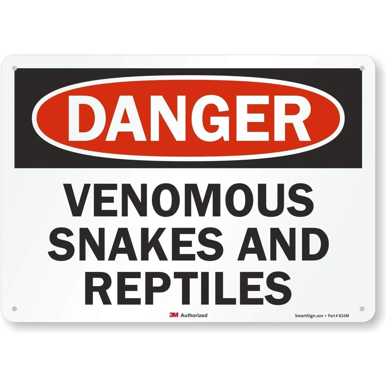 Danger Venomous Snakes and Reptiles Safety Sign Tin Signs Caution Warning Sign Outdoor 8x12