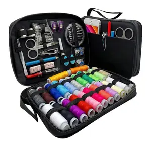 Sewing Tool Kit, 1 Set Portable Sewing Tool Kit with Storage Bag, DIY Embroidery Needle and Thread Box with Scissors, Portable Sewing Tool for Home & Travel