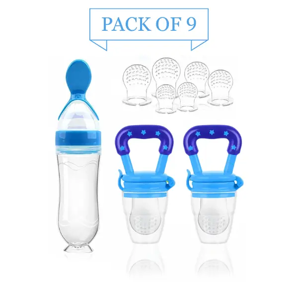 Silicone Baby Fruit Feeder & Breastmilk Popsicle Molds with Lid – Baby Food Feeders and Teether for Self-Feeding & Teething Relief