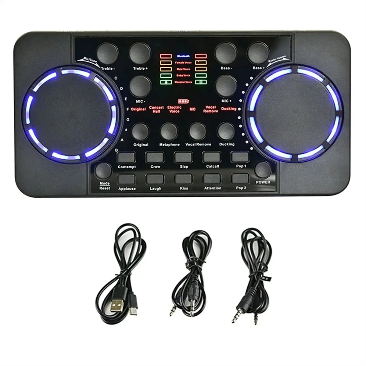 V300 Pro Live Sound Card, Bluetooth-Compatible Audio Interface Mixer, DJ Digital Effect Noise Reduction Console with USB Recording (for Car Exterior Decoration)