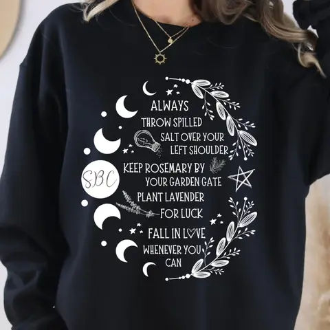 Practical Magic Salt Rosemary Lavender Love Sweatshirt Casual Pullover Hoodie Womenswear Long Sleeves Fleece