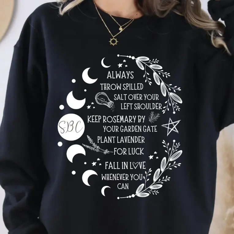Practical Magic Salt Rosemary Lavender Love Sweatshirt Casual Pullover Hoodie Womenswear Long Sleeves Fleece