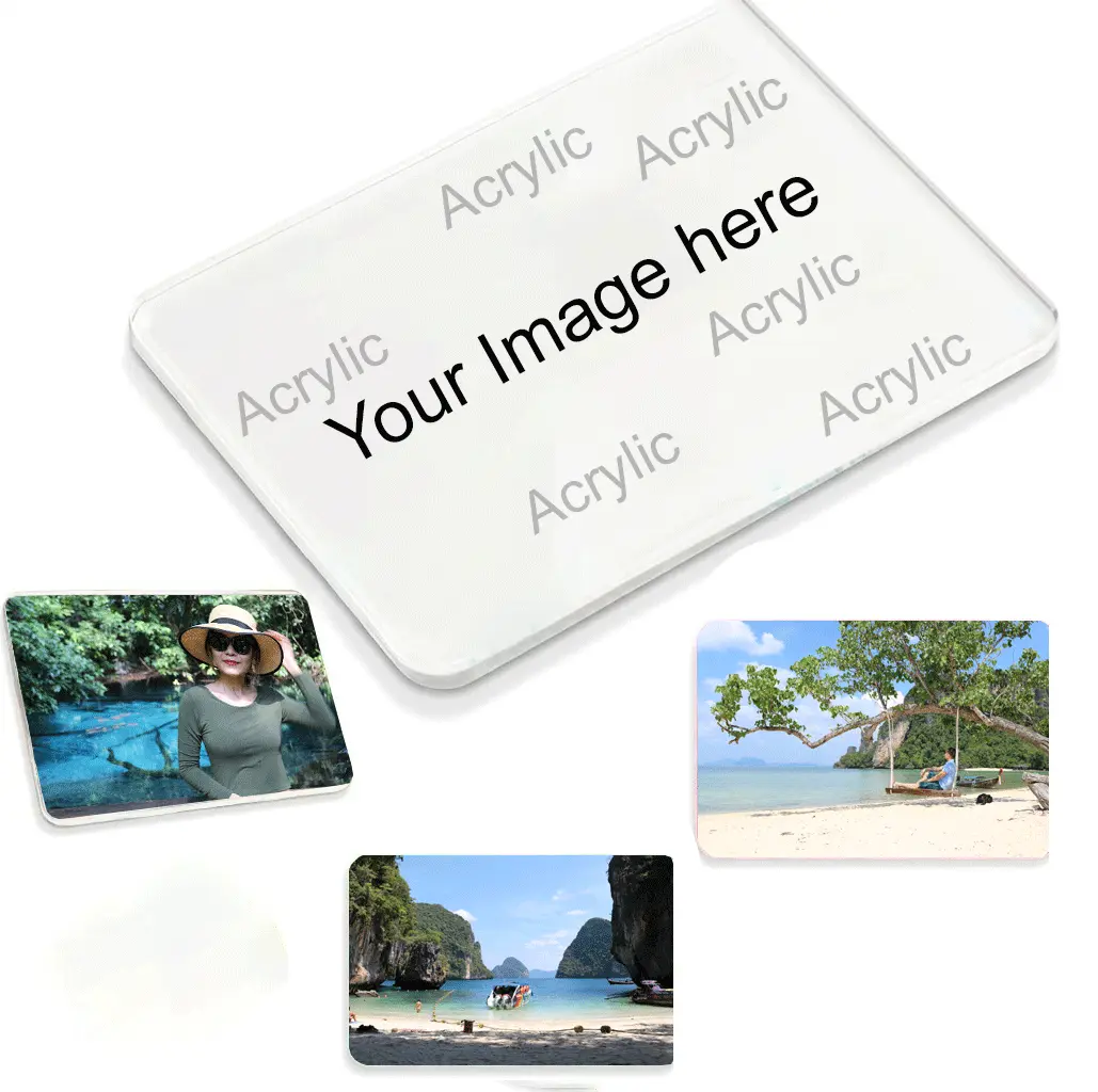 Custom Acrylic Photo Magnet, Personalized with Your Image, 2.95 x 2.16 Inch, Rounded Corners