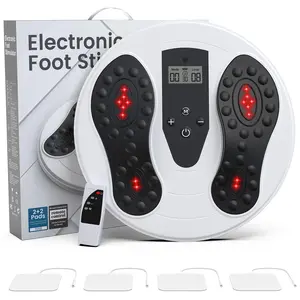 EMS Foot Massager with Infrared Therapy for Neuropathy, Foot Circulation Stimulator for Pain Relief, 10 Modes & 20 Strengths for Plantar Fasciitis, Swelling, Cramps, RLS
