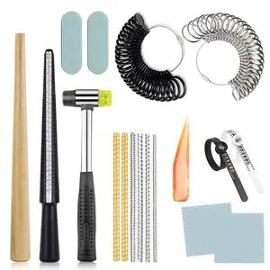Complete Ring Sizing & Jewelry Making Tool Kit with Ring Mandrels, Hammer, Ring Gauges & Sizers - All-in-One Ring Resizing Set for Jewelry Makers & Jewelers