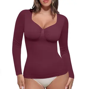 FeelinGirl  Long Sleeve Seamless Underwear Womenswear Tops long-sleeved top Shapewear Fits Everyday Super Brand Day #Summervibes