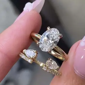 MAXINEJEWELRY Vintage 3.5ct Oval Cut Cubic Zirconia Engagement Ring Set - 5A Artificial Gemstone Bridal Wedding Jewelry for Proposal, Anniversary Gift, Cubic Zirconia Rings