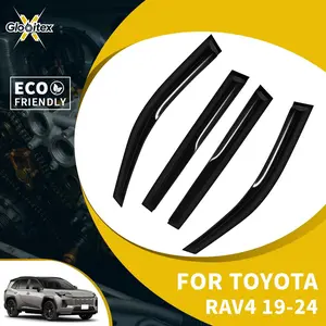 Tape-On Outside Window Visors Sun Rain Guards Vent for Toyota RAV4 4-Door 2019-2024, JDM Mugen Style Mount Wind Deflectors, 4PCS