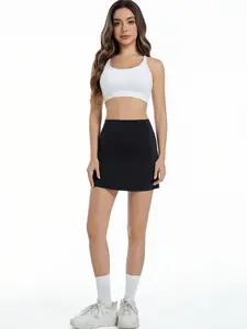 Women's Active Athletic Skort - Lightweight Tennis Skirt, Breathable and Anti-See-through, Suitable for Yoga, Running, Fitness, and Tennis, High Waist with Side Slit Design