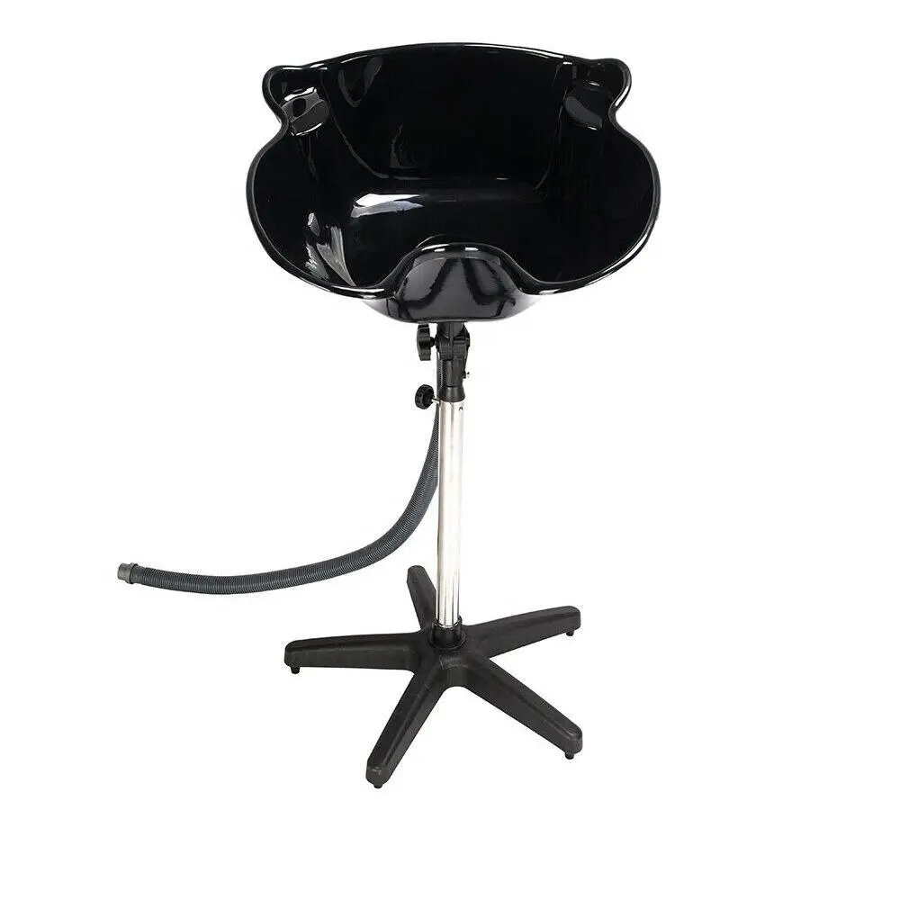 Commercial Salon Hair Washing Sink - Plastic, Waterproof, 50cm(L)x50cm(W), 55cmx55cm Adjustable Tilting Bowl, Large Deep, 90Cm - 130Cm Range, Portable, Easy Setup Commercial Salon Furniture, 1 Wash Basin