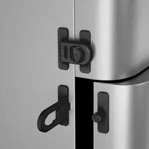 2 Pack  Proof Refrigerator Lock with Sticky Adhesive Pads,  Safety Locks for Doors, RV Refrigerator, Oven Lock Safety  Cabinet Locks, Black