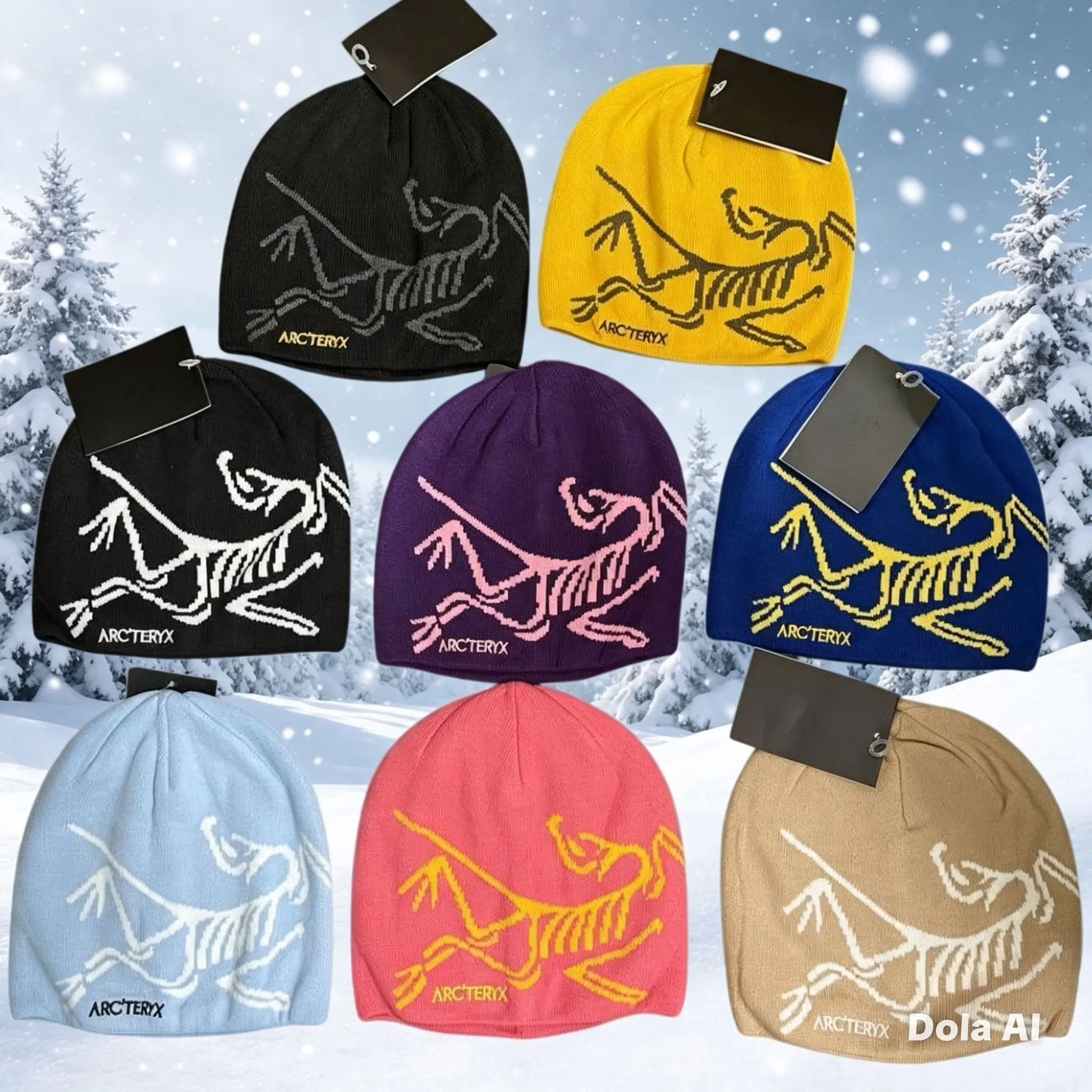 [Winter Arc] Retro Skeleton Silhouette Beanie. High-density stretch knit, aesthetic utility cap for street & slope.