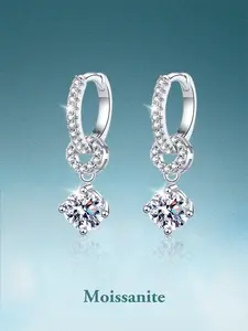 Elegant Moissanite High Quality Earrings for Women, S925 Silver Color, Sparkling Party Jewelry, Shining, Ideal for All Seasons, Perfect Gift Idea