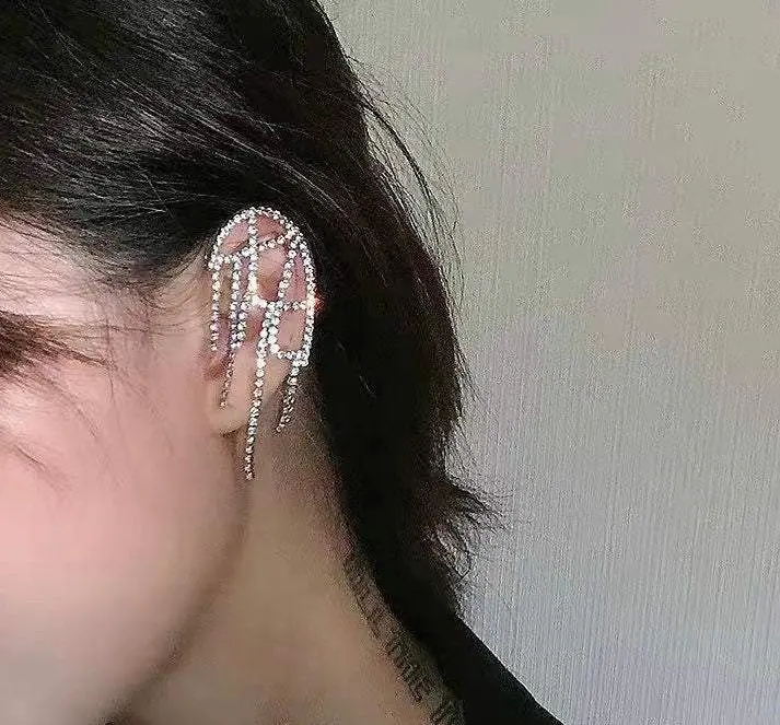 Sparkly Ear jacket | Chic| Bold| Statement Ear Jacket | Diamond Strings Ear Cuff