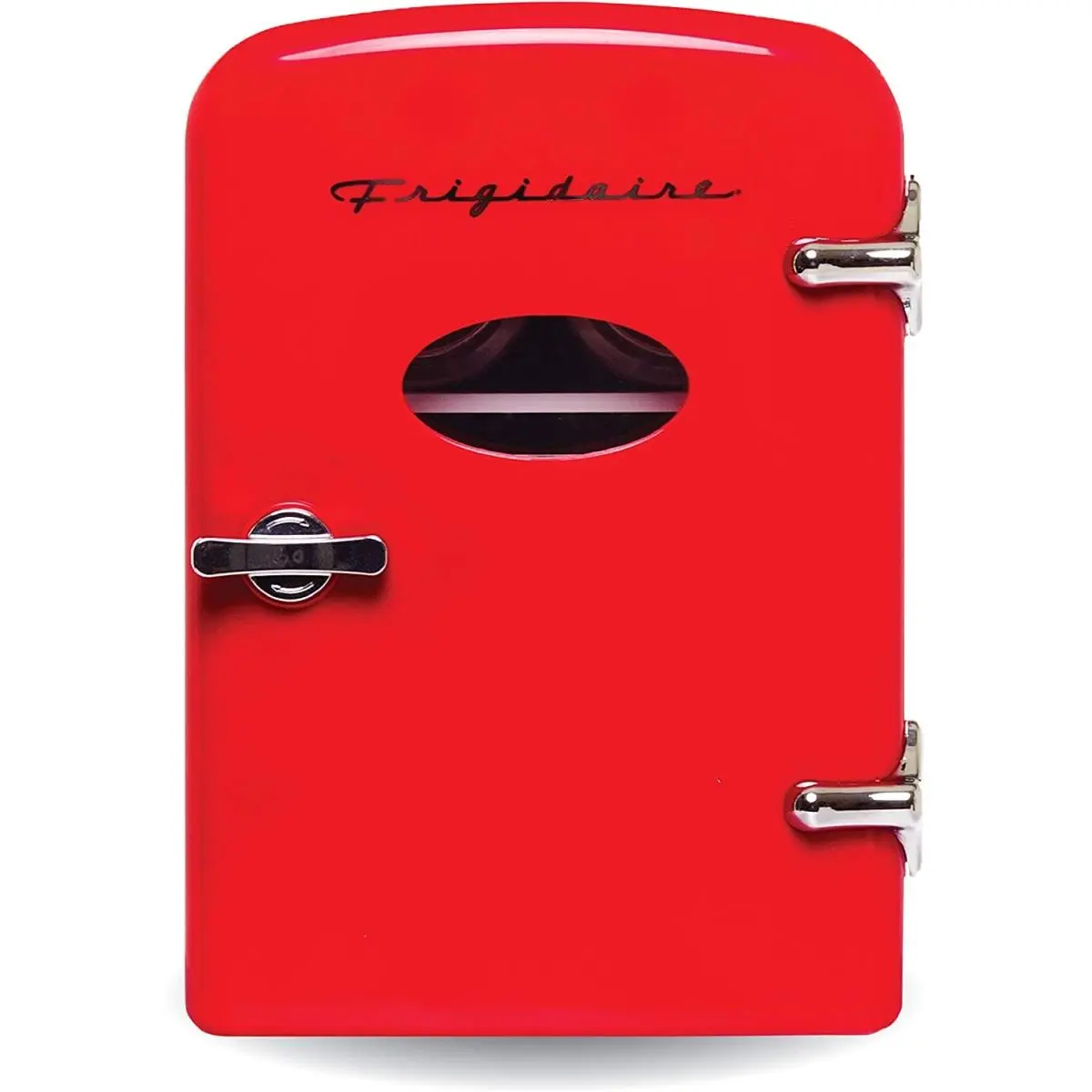 Frigidaire EFMIS129-RED Retro Mini Fridge - 6-Can Beverage Cooler, Red, Quiet, Insulated Portable Unit, Vibration-Resistant, with Car Adapter, Efficient Cooling System for Dorm Room, Office, Compact Mini-Fridge Refrigerators