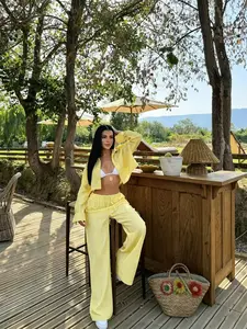 Gingham 2 Piece Set for Women, Womenswear Summer Casual Crop Top & Wide Leg Pants, Trendy Fashion Vacation 2026, Comfortable and Stylish Clothes