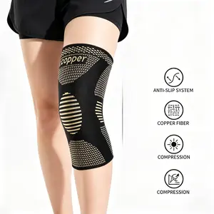 Copper knee guards for relieving knee pain, compression knee coverings suitable for both men and women, knee support equipment for sports, running, physical activities, gyms and rehabilitation treatment