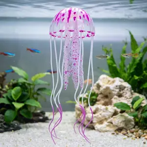 Glowing Jellyfish Night Light, Eco-Friendly Resin Aquarium Decor with Swimming Motion, Waterproof Safe for Kids Nursery, 3 Sizes LED Mood Lamp for Fish Tank & Home Ambiance