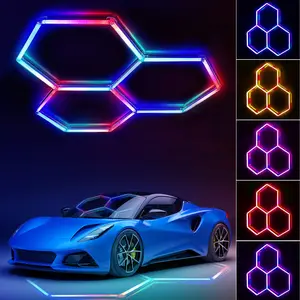 24 Pack Remote Hexagon Lights,RGB Garage LED Panel Light,358 Modes,IP54,LED Ceiling Lights for Party,Gaming