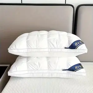 2 pillows of luxurious five-star hotel quality, providing deep sleep neck support. All-season high pillow core that is resistant to collapse. Anti-allergy polyester fiber pillowcase. Modern pillow shape design. Soft texture surface. Sleep aid pillow, cool