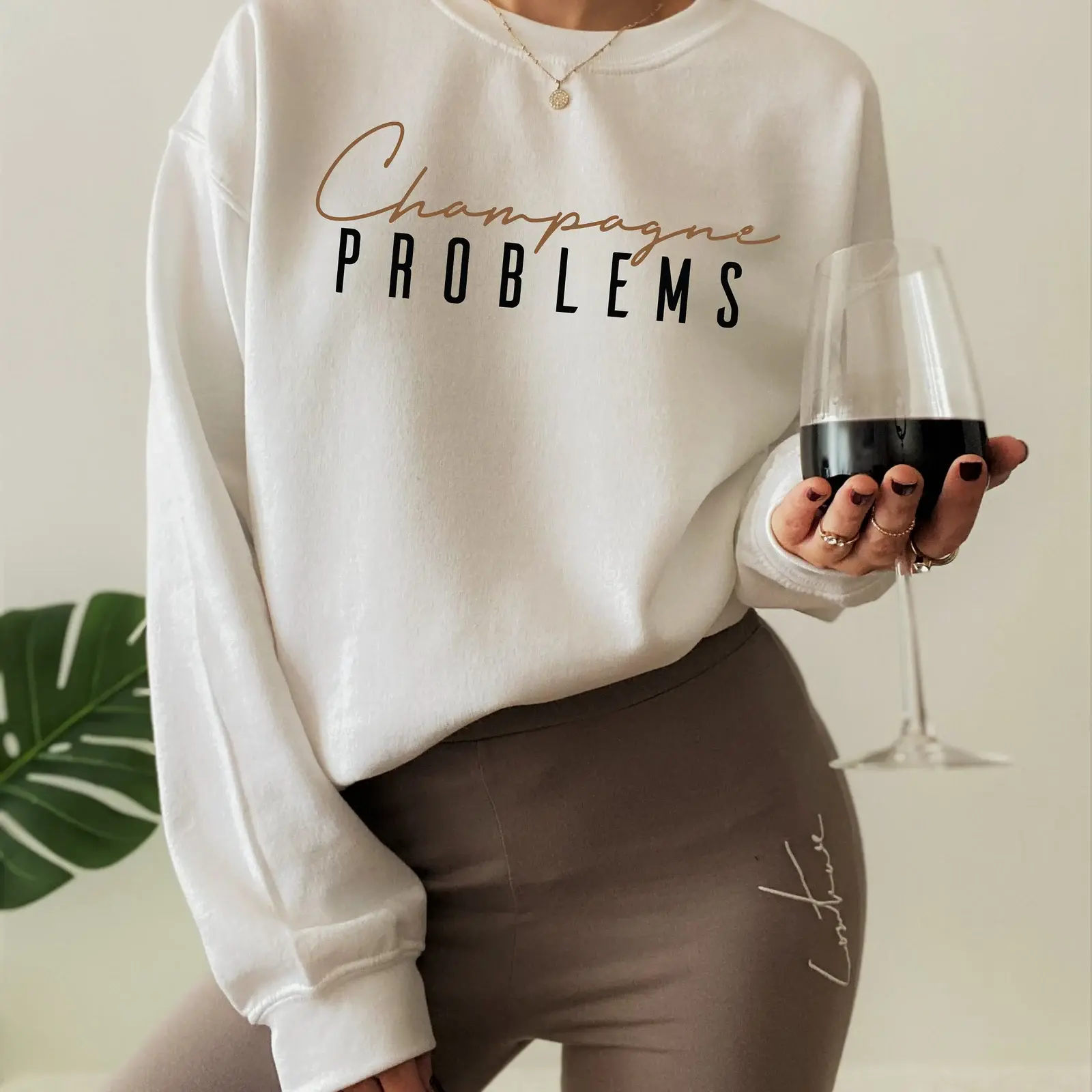 Champagne Problem Sweatshirt, Funny Champagne Lover Sweatshirt,  Mimosa Season Sweatshirt, Gift for Girlfriend