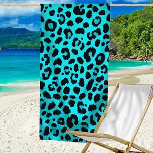 Leopard Print Microfiber Beach Towel, High Absorbent Quick Dry, Lightweight Soft, Ideal for Beach, Pool, Yoga, Travel, Camping, Gift