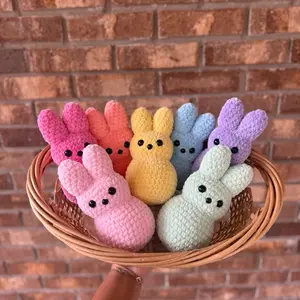 Handmade crochet Peep bunny plushie