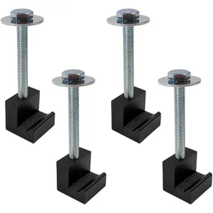 Tool Box Mounting Kit Aluminum Alloy J Hooks Pickup Universal Fit Toolbox Tie Downs Crossover with Screws and Washers (4 Packs Black)