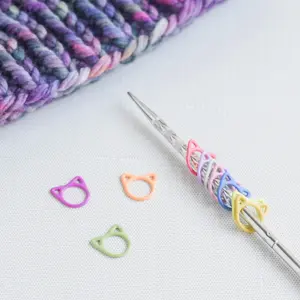 Set of 10 Cat Stitch Markers - Mixed Rainbow