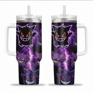 Video Game Character Tumbler 40oz, Purple Lightning Drinkware For Gamers Fans, Car Cup Portables, Anime Lover Holiday Present | 100426.C15922.ID00