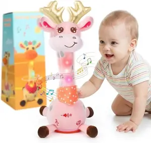 Dancing Talking Giraffe Toy,Tummy Time Giraffe for Baby Toddler, Toddler Infant Baby Toys Gifts, Baby Toys Interactive Volume Adjustable, Giraffe That Repeats What You Say for Birthday Gifts