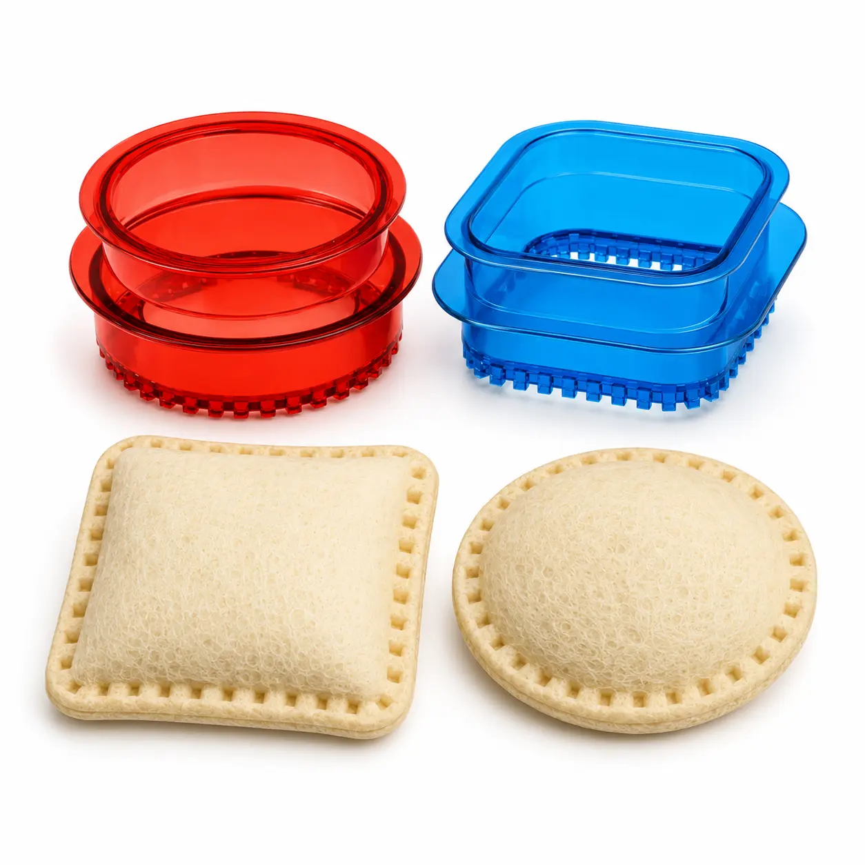 Mom Hack Sandwich Cutter & Sealer Set | Square & Circle Crustless Sandwich Maker for Kids + 8 Lunch Notes