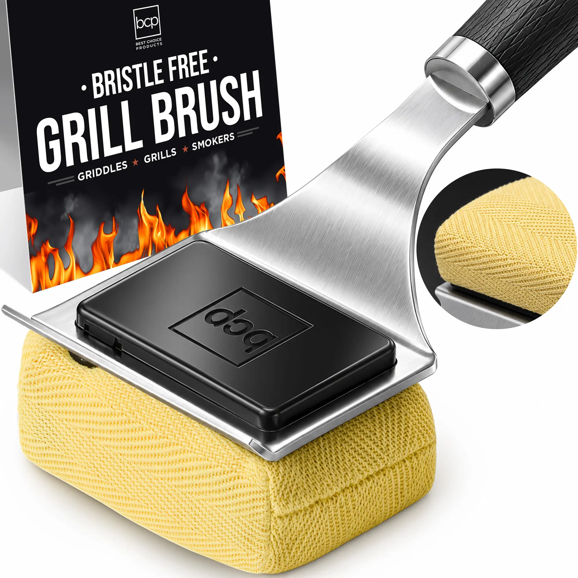 Best Choice Products Bristle-Free Grill Brush and Scraper, BBQ Cleaner for Grills & Griddles, Replacement Head Best Choice Products Bristle-Free Grill Brush and Scraper, BBQ Cleaner for Grills & Griddles, Replacement Head