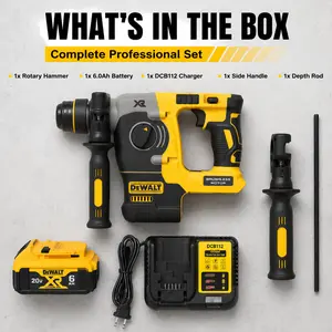 DeWalt DCH273 20V Cordless Rotary Hammer Kit, Brushless SDS Drill with Battery & Charger, Ideal for Heavy-Duty Masonry Work