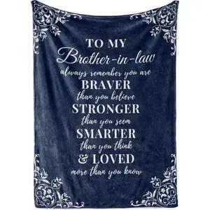 Brother-in-Law Gifts, Funny Flannel Blanket Throws for Brother-in-Law from Brother, Sister-in-Law, Perfect for Birthday, Christmas, 280g fabric weight single-sided printing, Provides comfortable temperature