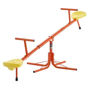 Kids Seesaw, 100 lbs Load Capacity per Seat, Sit and Spin Teeter Totter with 4-prong Support Legs, Kids Outdoor Playground Equipment, Swiveling 360 Degrees Rotating for Children Aged 3+