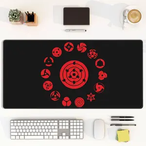 [Sale Up To 50%] Naruto Sharingan Symbols Desk Mat , Akatsuki Ninja Eye Mouse Pad