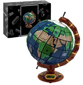 2585 Pieces, The Globe Building Set, Build and Display Model for Adults, Home Decor Gift for People with a Passion for Travel, Geography and Arts,