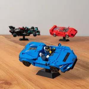 1 Tier Riser Display Shelf for Brick Vehicles with Swappable Chassis Mounts - Ultimate Collector's Display