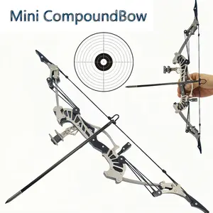 16.4inch Stainless steel mini bow and arrow, compound bow, practice, leisure decompression entertainment sports, holiday gift archery
