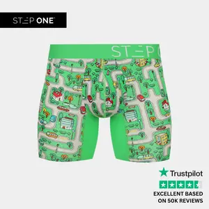 Step One Junior Trunk - Skid Marks, Anti-Chafe, Breathable Bamboo Fabric, UltraGlyde Panels, Hidden Elastic Pouch, Premium Underwear, Athletic Daily wear