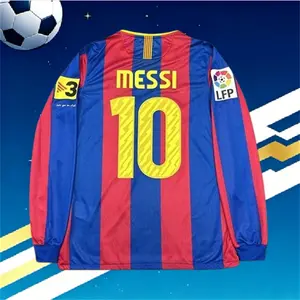 2010 2011 Home retro No.10 Messi Stripe long sleeve Soccer jersey
