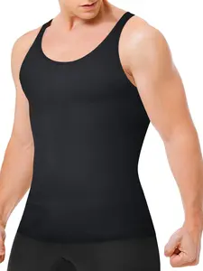 Men's Solid Color Compression Vest, Casual Comfortable Breathable Tummy Control Shaper Tank Top, Men's Shapewear Top for Daily Wear, Shaping Top