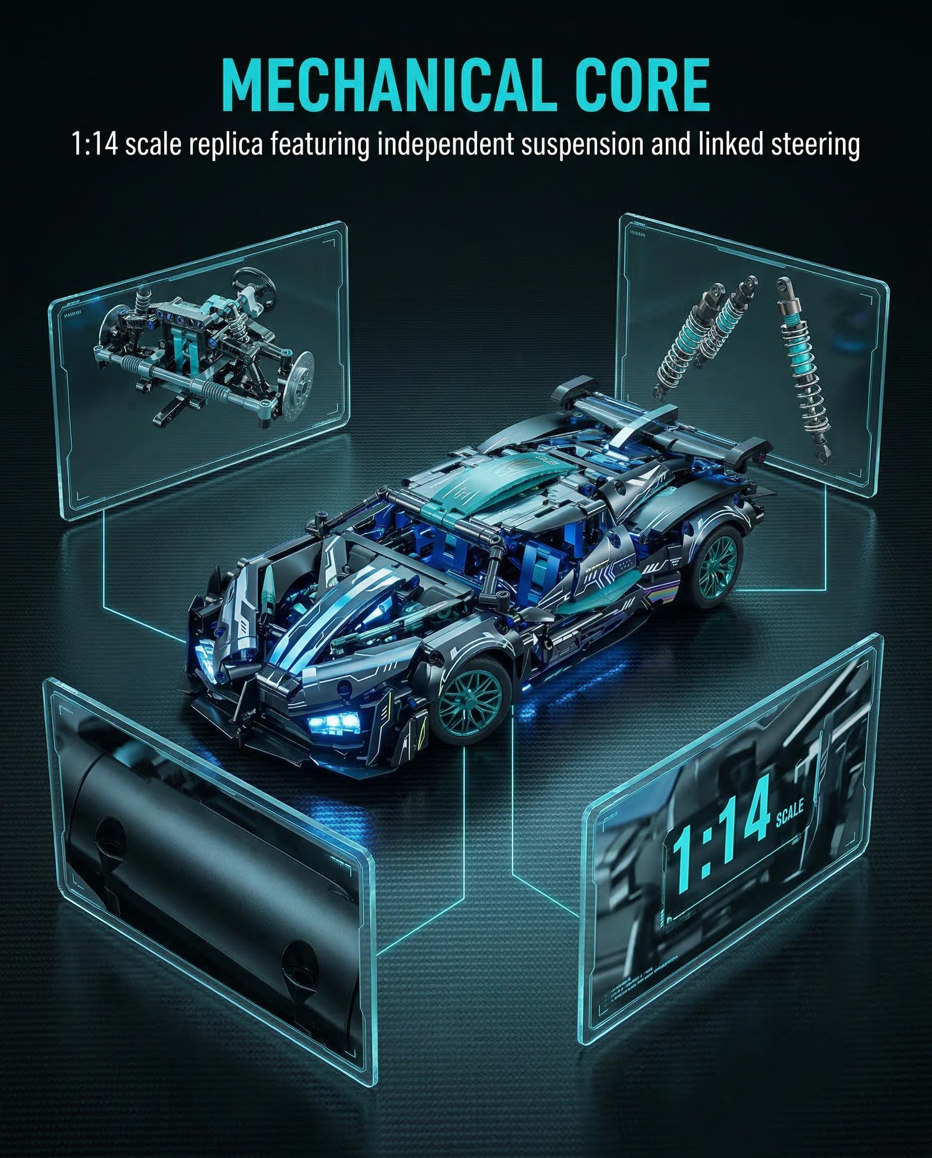 Advanced Laser Apollo RC Hypercar Building Block Kit 1:10 Scale ...