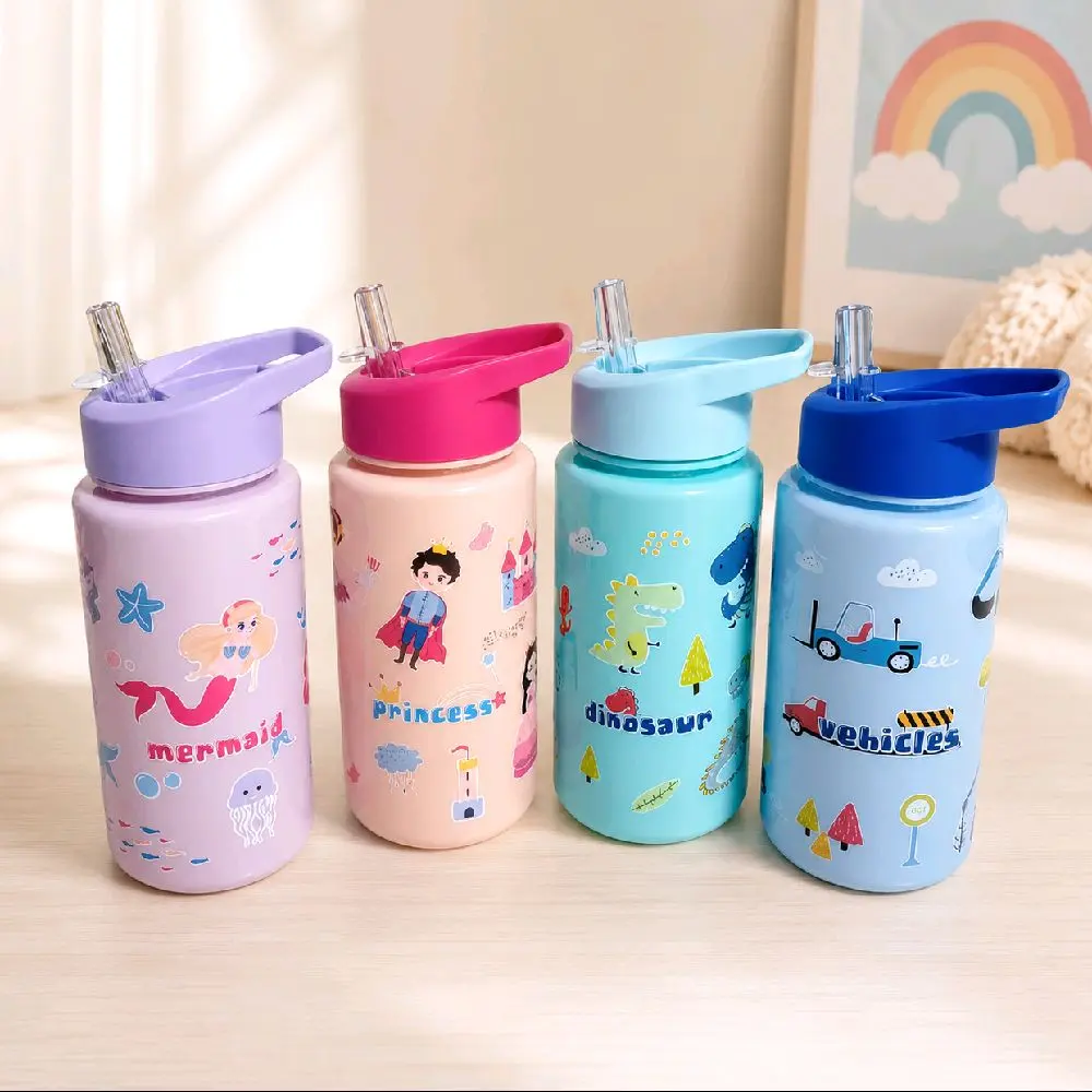 Little Sips Leakproof Kids Water Bottle, 500ml Straw Cup, Reusable Washable Drink Container, Portable Lightweight Drinkware