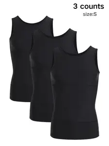 Men's Solid Color Compression Shapewear Tank Top, Breathable Comfortable Shapewear Vest, Tummy Control Shaper for Men, Waist Trainer Cincher, Shapewear Body Shaper