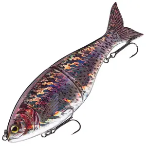 Jointed Swimbait - 3D Bio-Mimicry Slow-Sink Lure, Color-Shifting (Green-Yellow to Orange-Purple) for Bass/Mandarin Fish, Freshwater & Saltwater