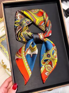 Geometric Print Bandana, Paisley Print Scarf, Fashionable Soft Comfortable Scarf for Women, Casual Versatile Scarf for Daily Wear, Fashion Accessories for Party, Daily Clothing Decor